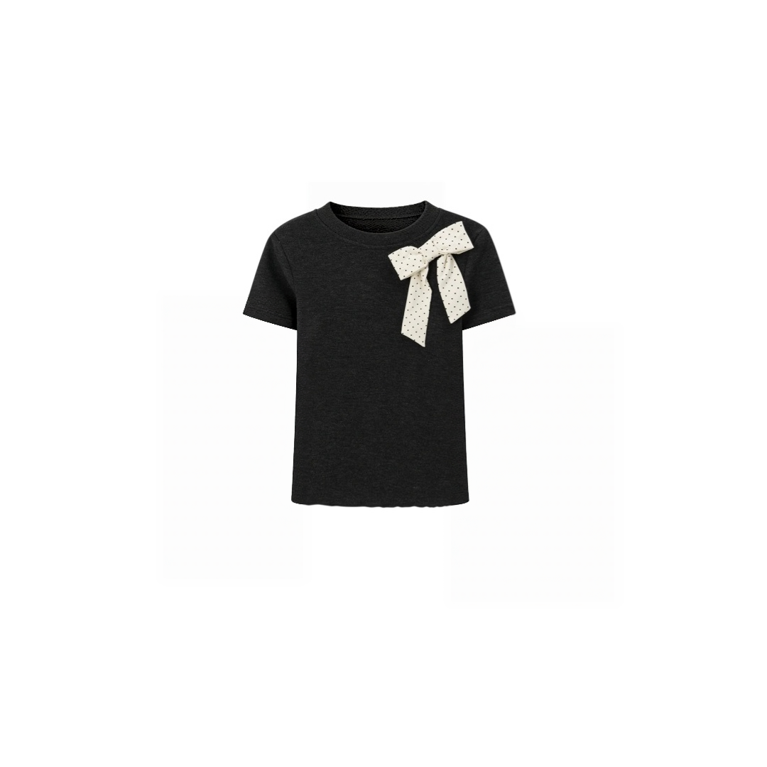 Chic Black Bow T-Shirt